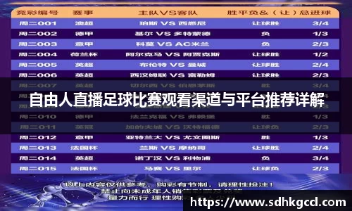 自由人直播足球比赛观看渠道与平台推荐详解